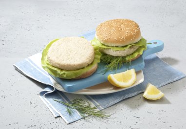 Burger wegański o smaku białej ryby